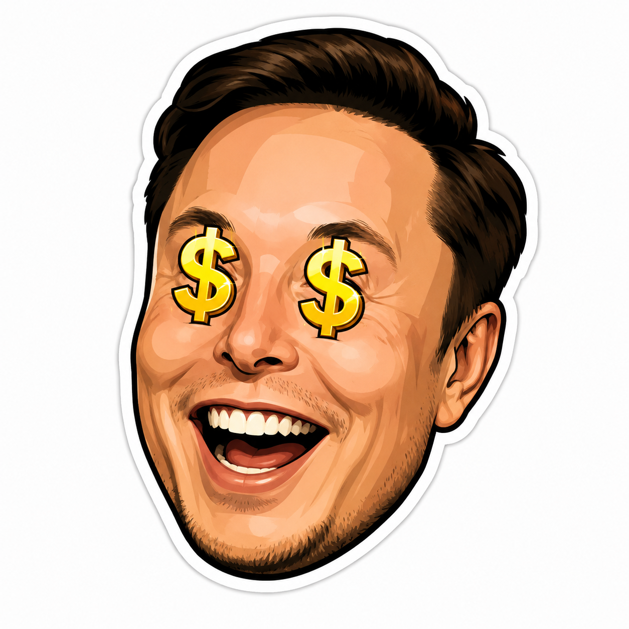 Elon Musk con ojos de dólar